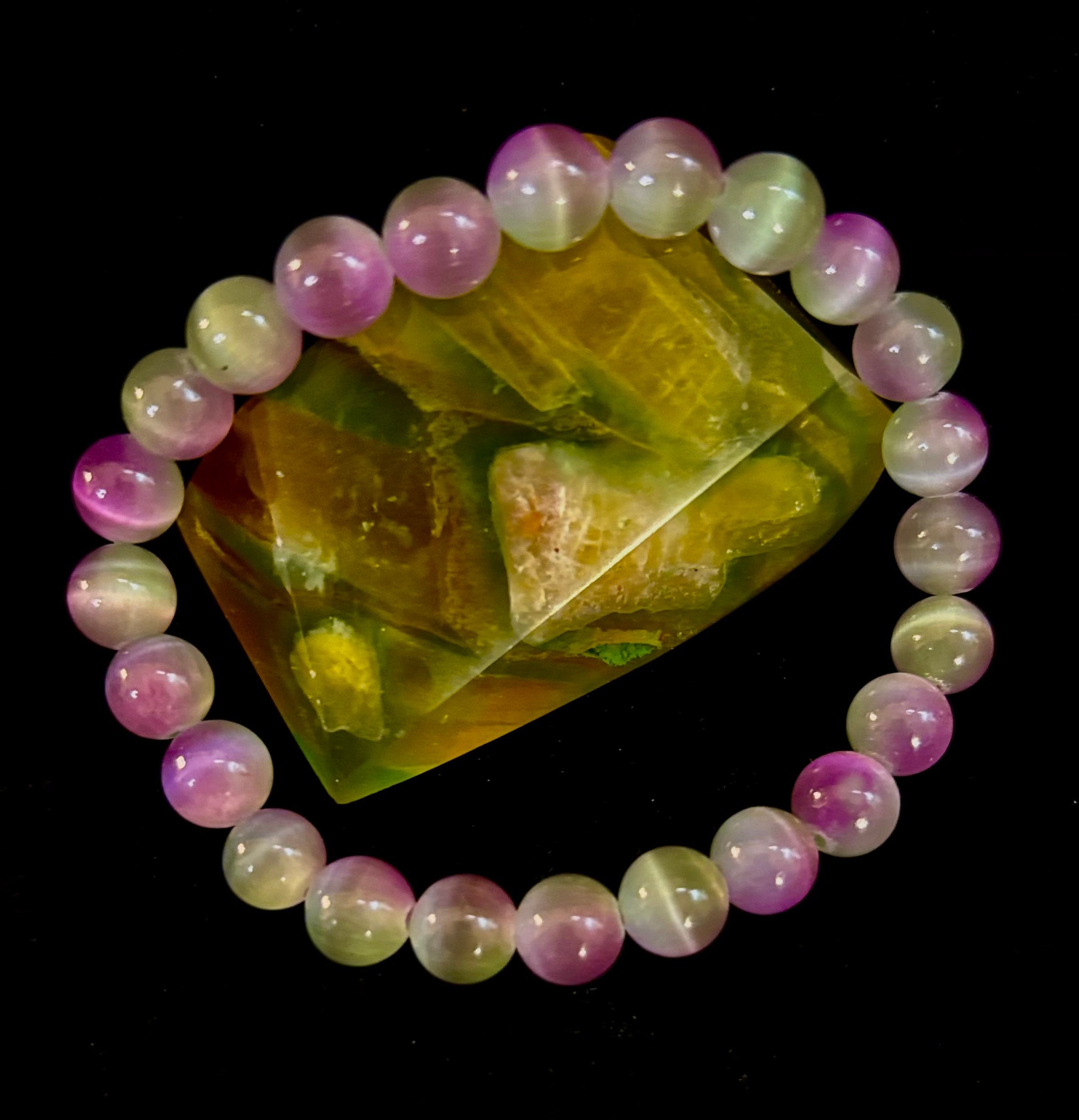 Dreamy Rainbow Fluorite Bracelet | Clarity + Calm | 8mm Beads (Medium Wrist) | | Wiccan Center
