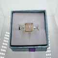 Sterling Silver Square Rose Quartz - Size 8 - Loving, Soothing & Heart Opening | Rings | Wiccan Center