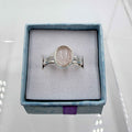 Sterling Silver Split Banded Oval Rose Quartz - Size 8 - Loving, Soothing & Heart Opening | Rings | Wiccan Center
