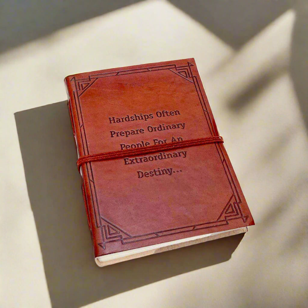 Hardships And Extraordinary Journey C.S. Lewis Quote Leather Journal - 7x5 | Journal | Wiccan Center