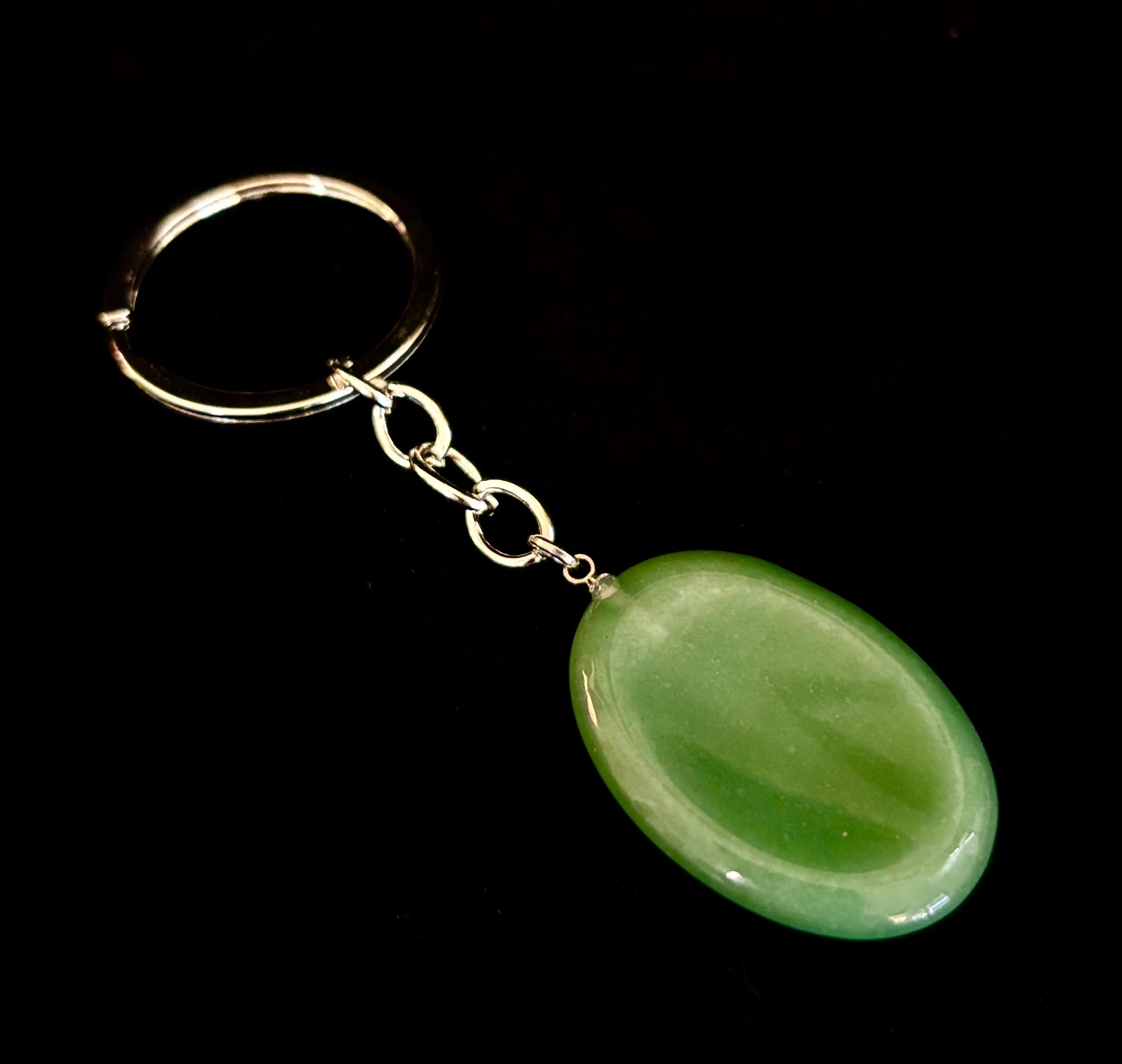 Natural Crystal Worry Stone Keychain – Amethyst, Clear Quartz, Obsidian, Tiger’s Eye, Green Aventurine & Rose Quartz (1.25”) | | Wiccan Center