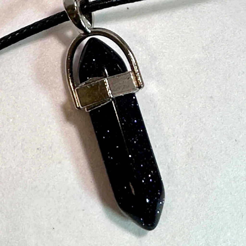 Blue Goldstone Bullet Point Necklace | Chains and Necklaces | Wiccan Center