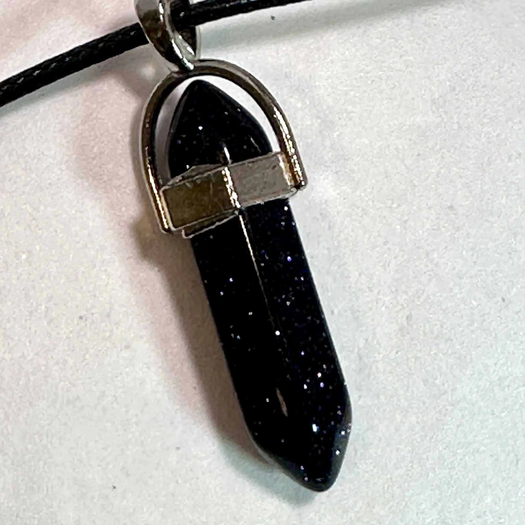 Blue Goldstone Bullet Point Necklace | Chains and Necklaces | Wiccan Center