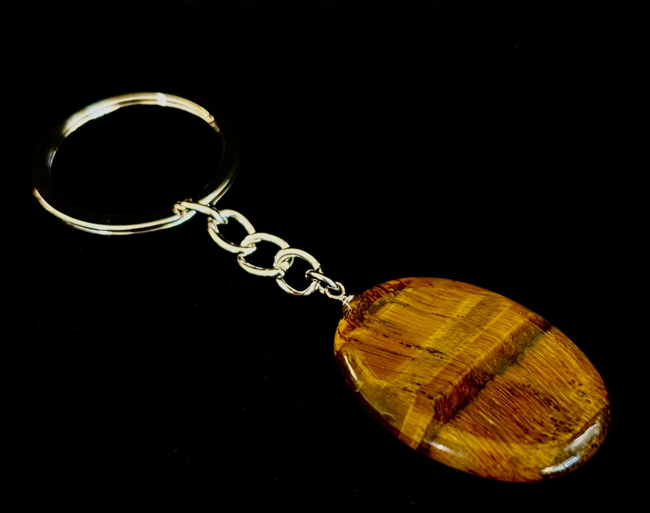 Natural Crystal Worry Stone Keychain – Amethyst, Clear Quartz, Obsidian, Tiger’s Eye, Green Aventurine & Rose Quartz (1.25”) | | Wiccan Center
