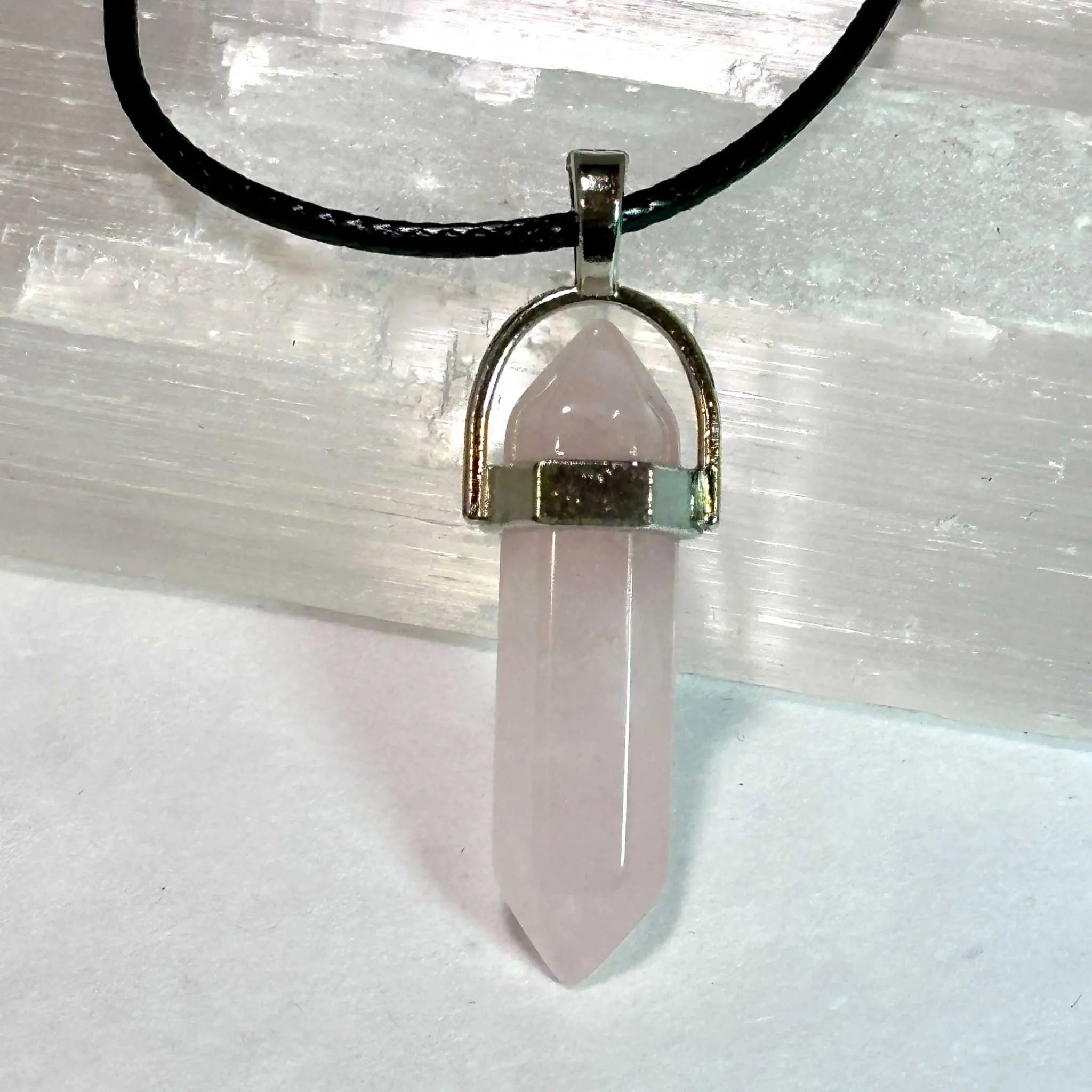 Rose Quartz Bullet Point Necklace | Chains and Necklaces | Wiccan Center