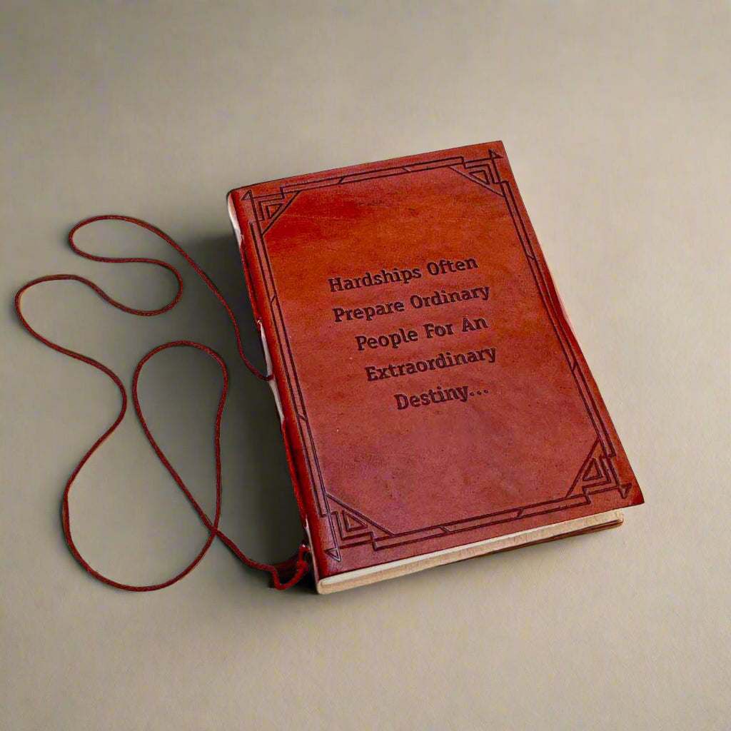 Hardships And Extraordinary Journey C.S. Lewis Quote Leather Journal - 7x5 | Journal | Wiccan Center