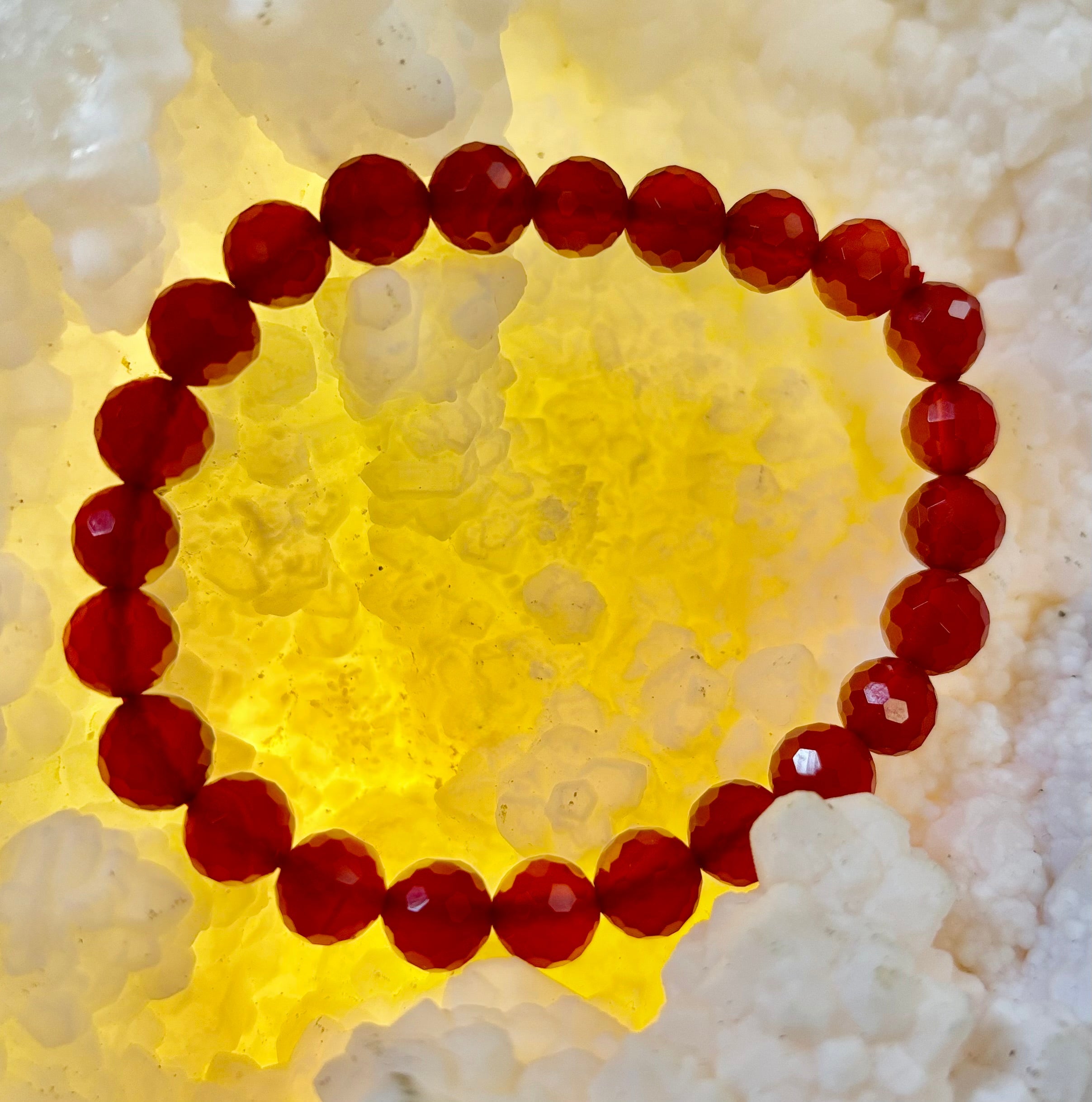 Red Agate Polyhedral Power Bracelet – Strength, Grounding & Vitality (8mm, Small–Medium Wrist) | | Wiccan Center