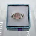 Sterling Silver Leaf Banded Round Rose Quartz - Size 9 - Loving, Soothing & Heart Opening | Rings | Wiccan Center