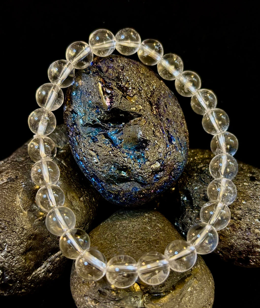 Clear Quartz Clarity Bracelet – 8mm Natural Crystal (Medium Wrists) | | Wiccan Center