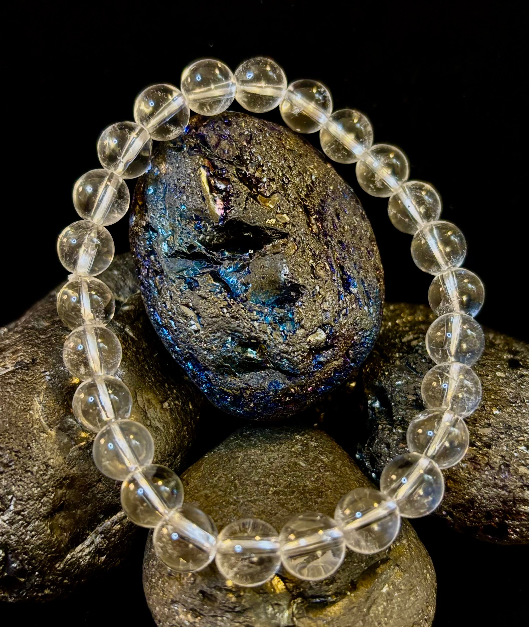 Clear Quartz Clarity Bracelet – 8mm Natural Crystal (Medium Wrists) | | Wiccan Center