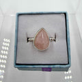 Sterling Silver Teardrop Rose Quartz - Size 9 - Loving, Soothing & Heart Opening | Rings | Wiccan Center
