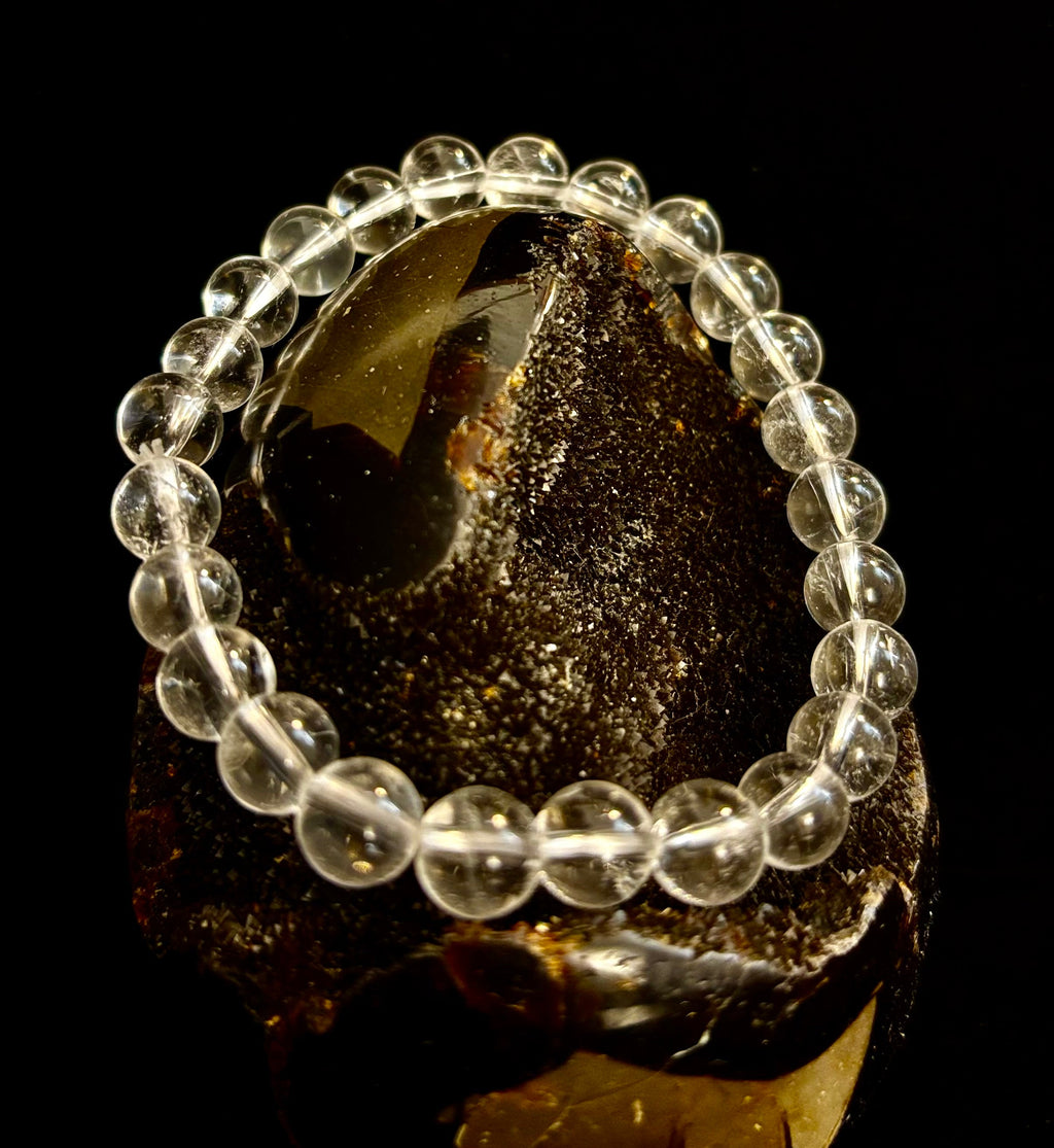Clear Quartz Clarity Bracelet – 8mm Natural Crystal (Medium Wrists) | | Wiccan Center