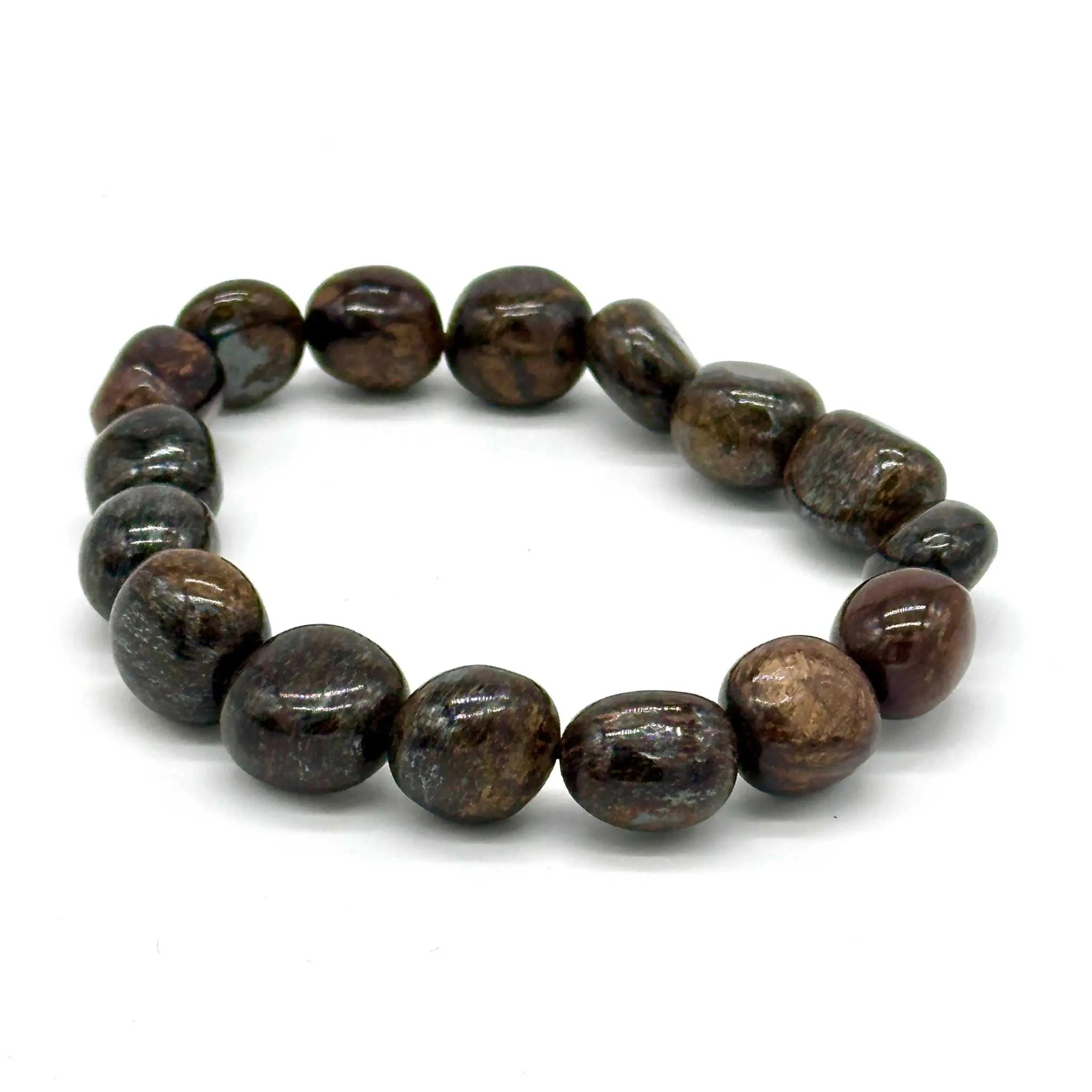 Bronzite Natural Crystal Tumbled Gemstone Energy Stretch Bracelet | Bracelets | Wiccan Center