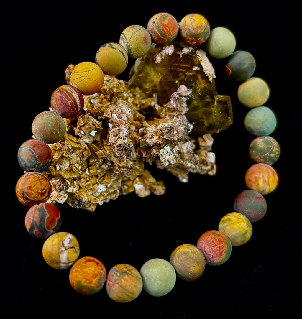 Picasso Stone (Picasso Jasper) Reiki-Infused Creativity & Grounding Bracelet | | Wiccan Center