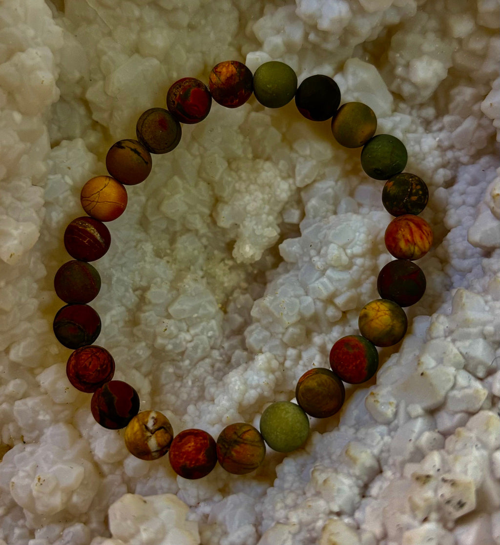 Picasso Stone (Picasso Jasper) Reiki-Infused Creativity & Grounding Bracelet | | Wiccan Center