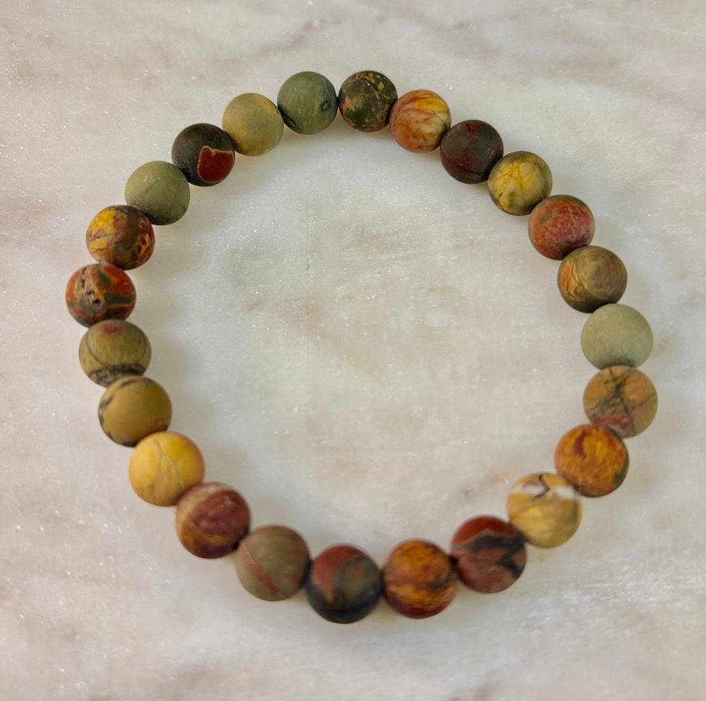 Picasso Stone (Picasso Jasper) Reiki-Infused Creativity & Grounding Bracelet | | Wiccan Center