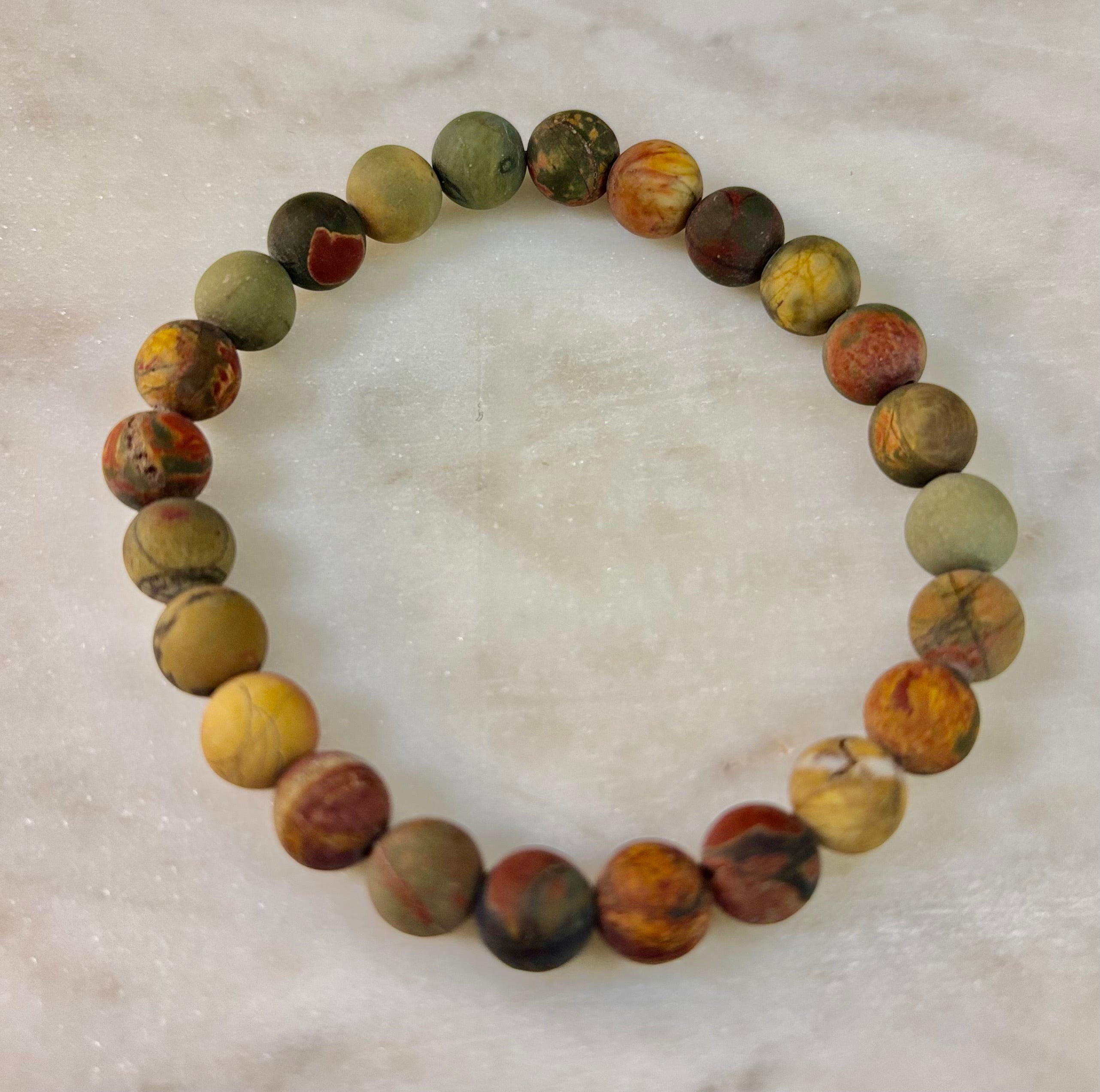 Picasso Stone (Picasso Jasper) Reiki-Infused Creativity & Grounding Bracelet | | Wiccan Center