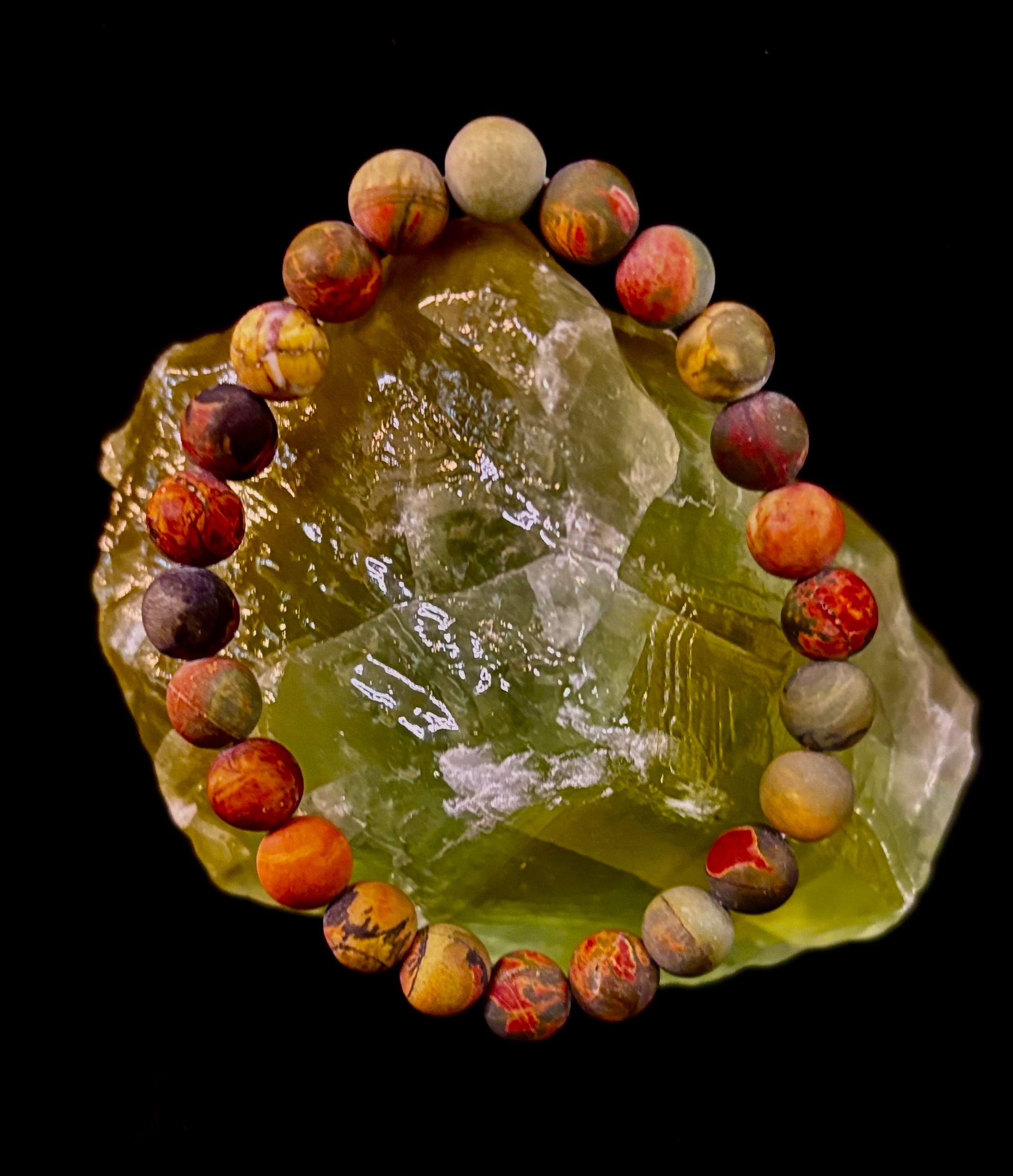 Picasso Stone (Picasso Jasper) Reiki-Infused Creativity & Grounding Bracelet | | Wiccan Center