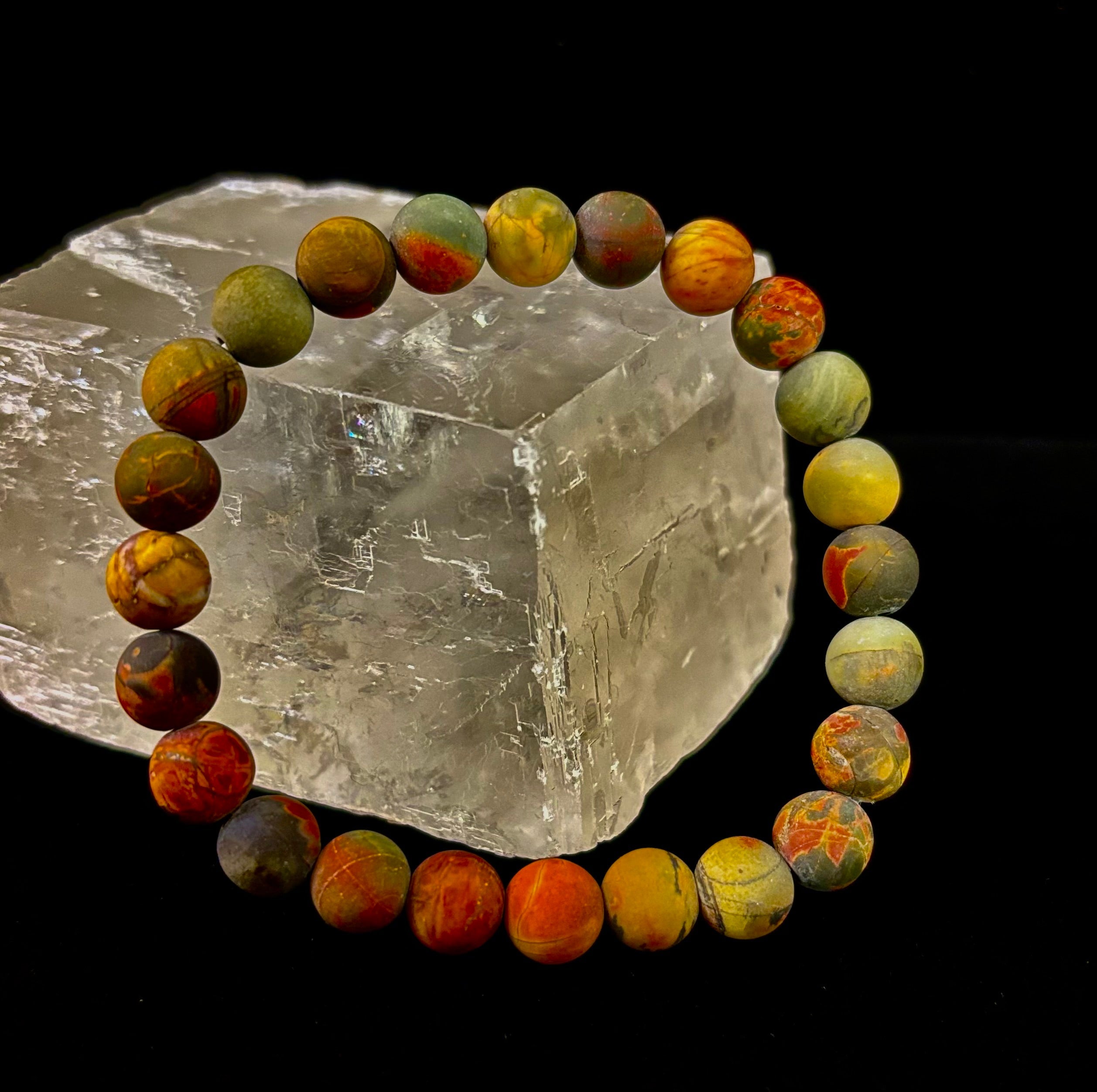 Picasso Stone (Picasso Jasper) Reiki-Infused Creativity & Grounding Bracelet | | Wiccan Center