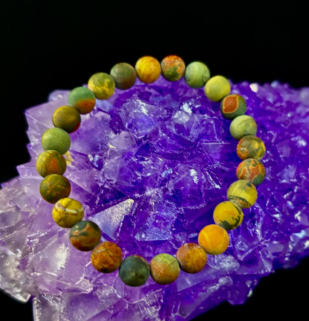 Picasso Stone (Picasso Jasper) Reiki-Infused Creativity & Grounding Bracelet | | Wiccan Center