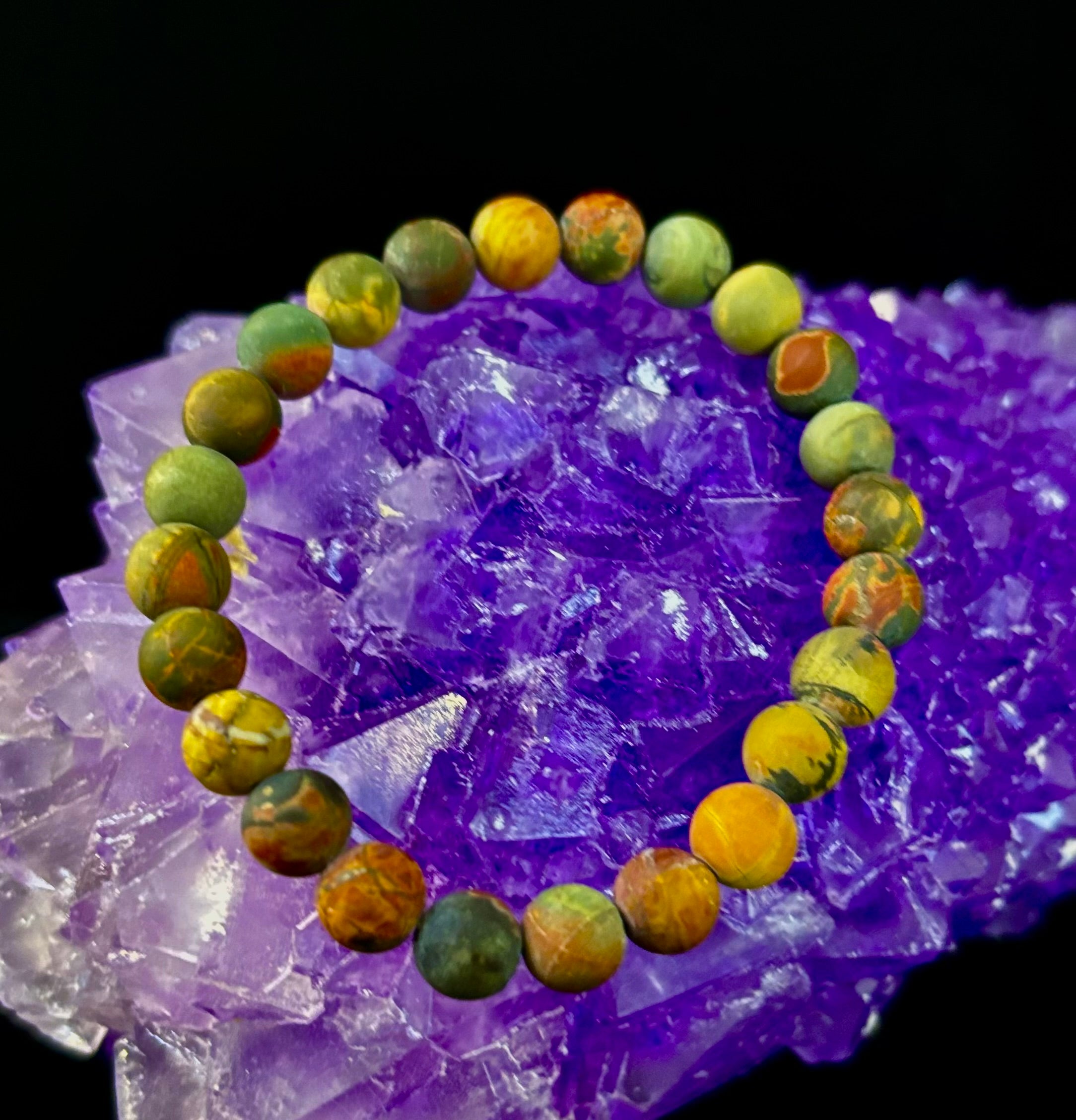 Picasso Stone (Picasso Jasper) Reiki-Infused Creativity & Grounding Bracelet | | Wiccan Center