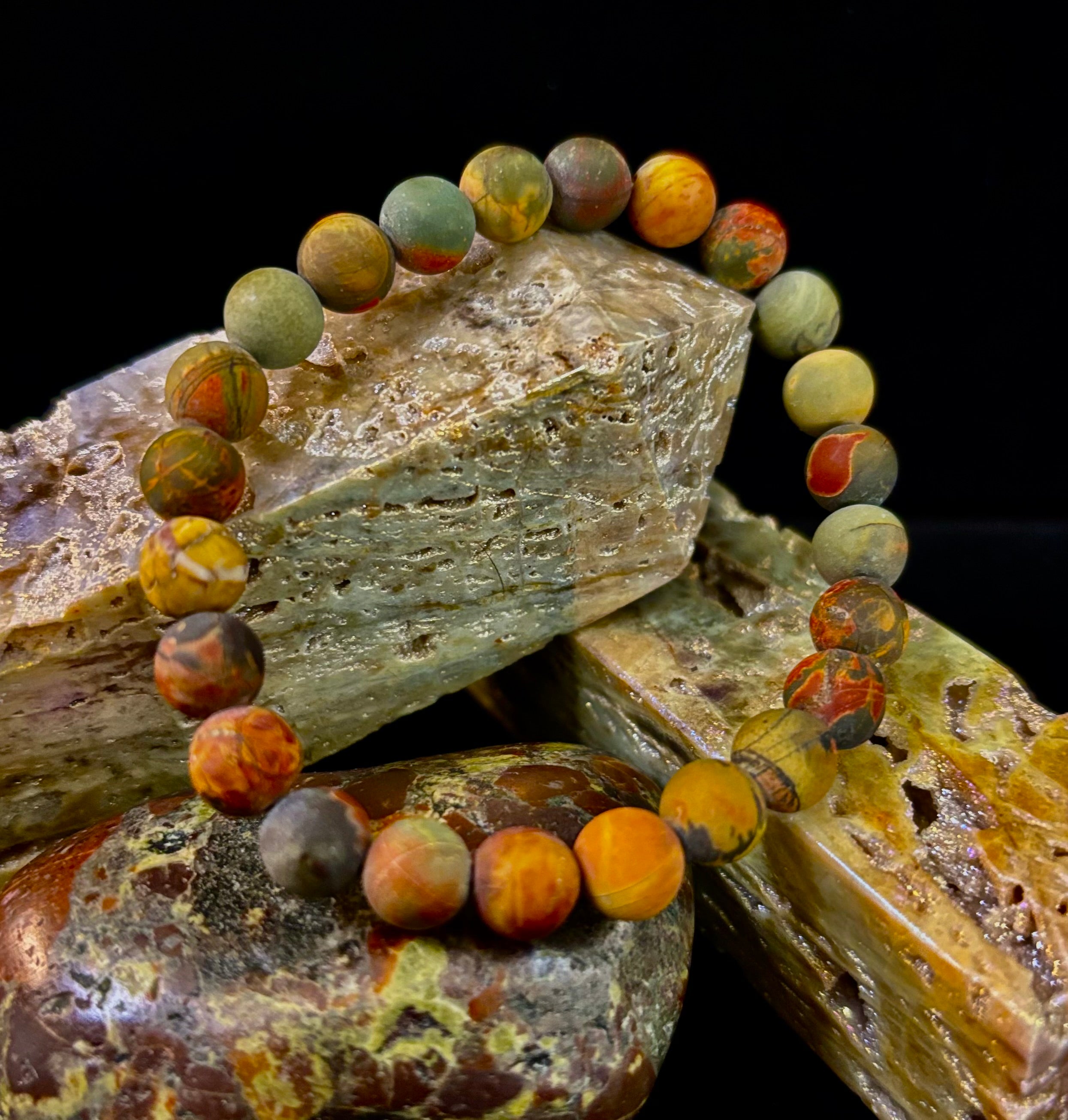 Picasso Stone (Picasso Jasper) Reiki-Infused Creativity & Grounding Bracelet | | Wiccan Center