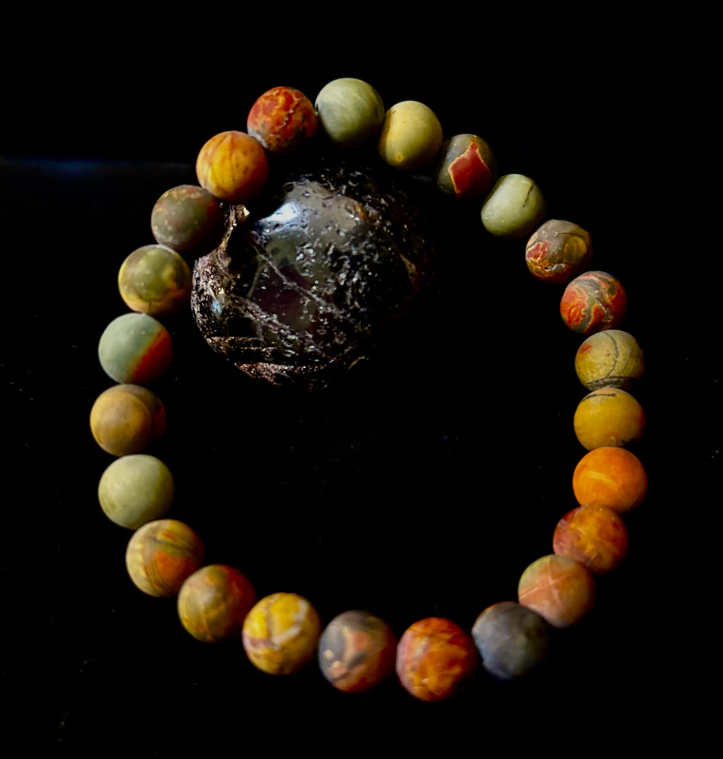 Picasso Stone (Picasso Jasper) Reiki-Infused Creativity & Grounding Bracelet | | Wiccan Center