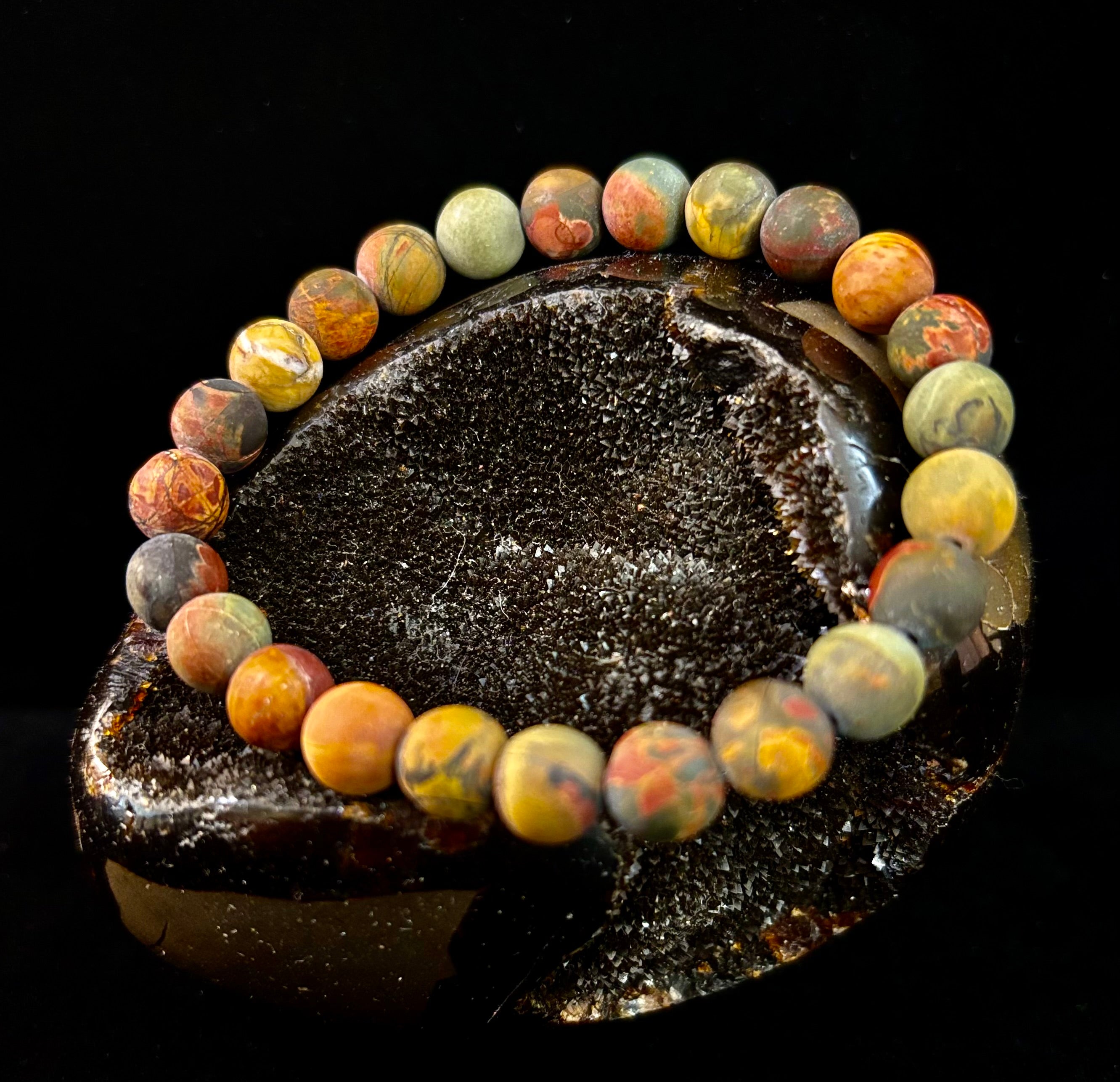 Picasso Stone (Picasso Jasper) Reiki-Infused Creativity & Grounding Bracelet | | Wiccan Center