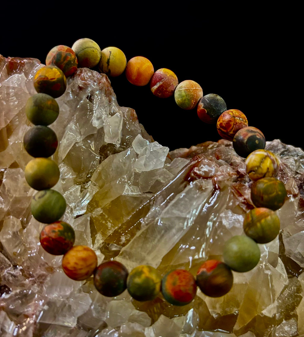 Picasso Stone (Picasso Jasper) Reiki-Infused Creativity & Grounding Bracelet | | Wiccan Center