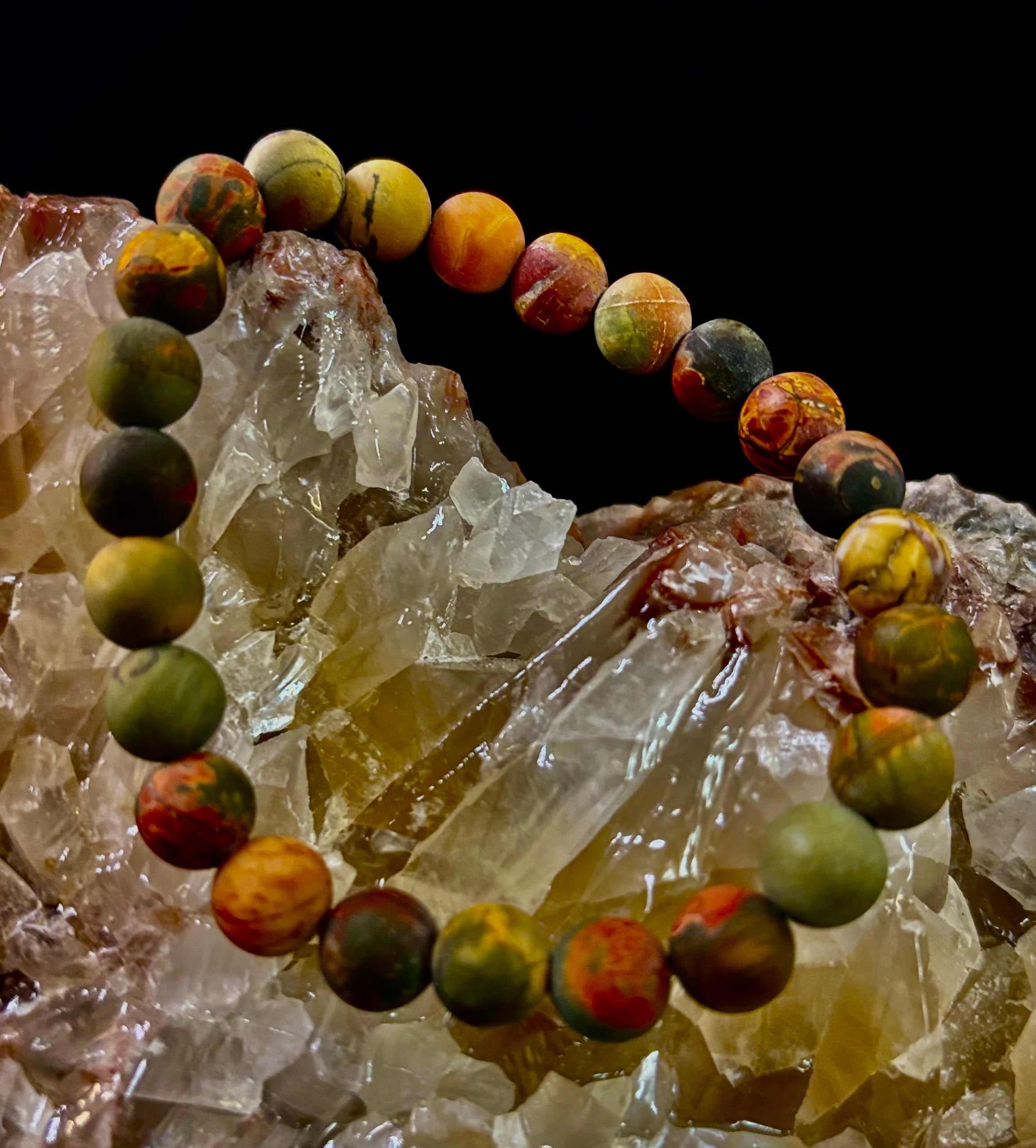 Picasso Stone (Picasso Jasper) Reiki-Infused Creativity & Grounding Bracelet | | Wiccan Center