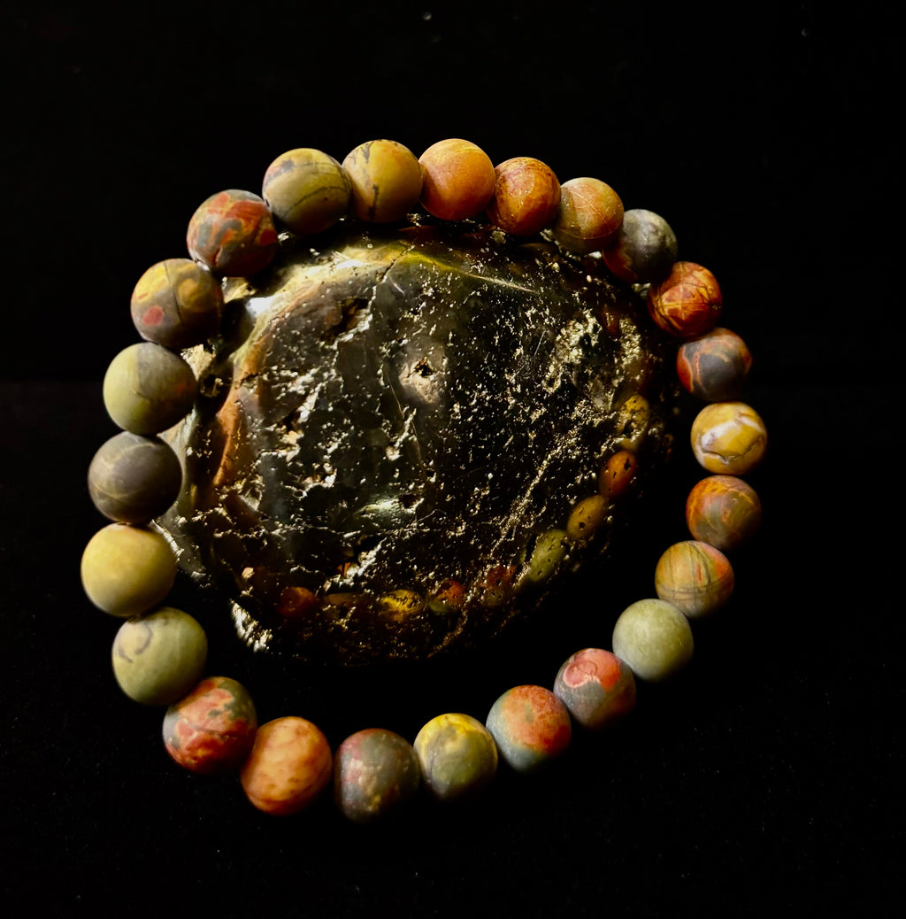 Picasso Stone (Picasso Jasper) Reiki-Infused Creativity & Grounding Bracelet | | Wiccan Center