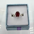 Sterling Silver Faceted Oval Ruby Ring - Size 5 - Passionate, Vital & Empowering | Rings | Wiccan Center