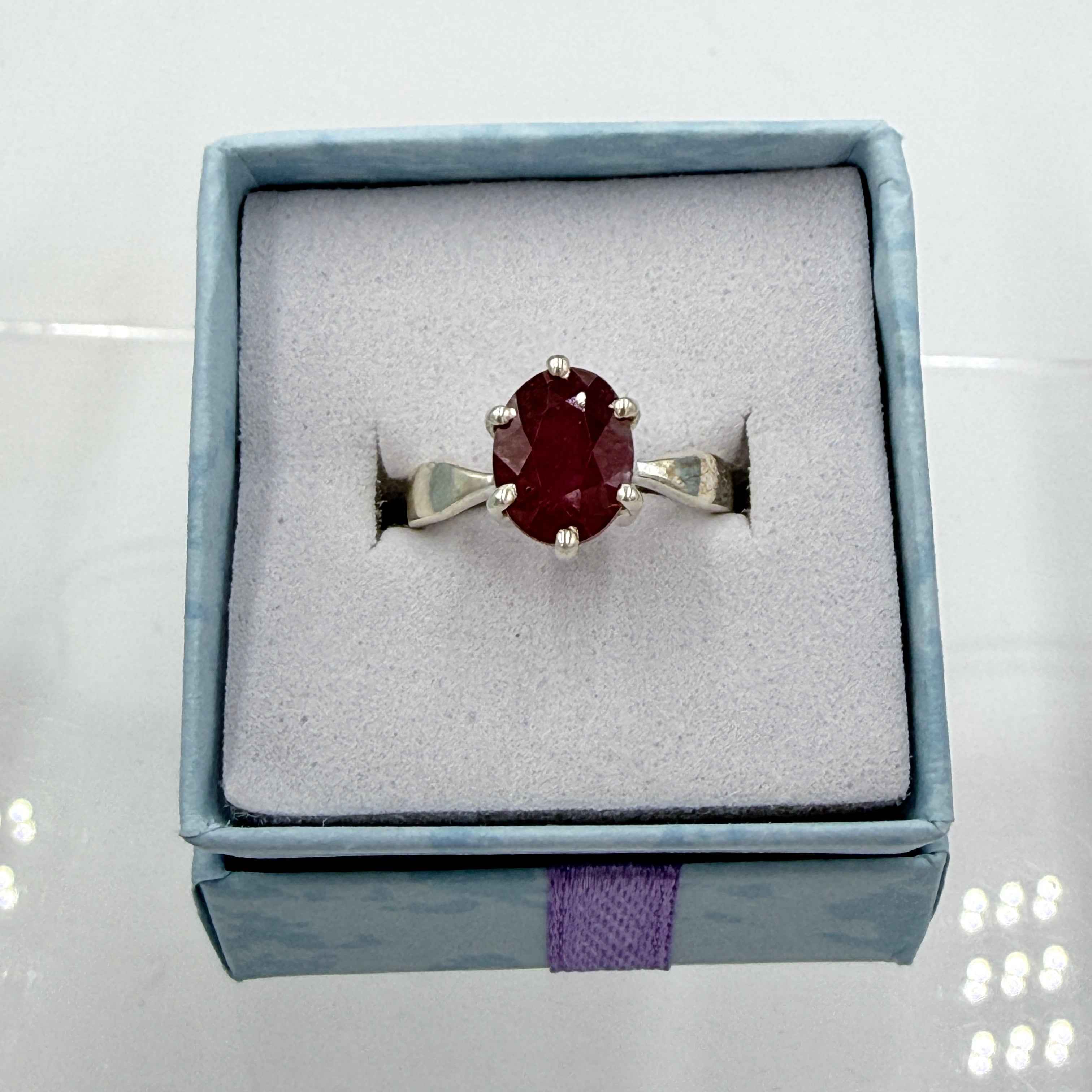 Sterling Silver Faceted Oval Ruby Ring - Size 5 - Passionate, Vital & Empowering | Rings | Wiccan Center