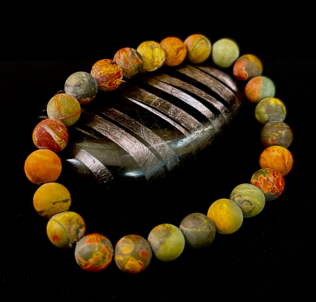 Picasso Stone (Picasso Jasper) Reiki-Infused Creativity & Grounding Bracelet | | Wiccan Center