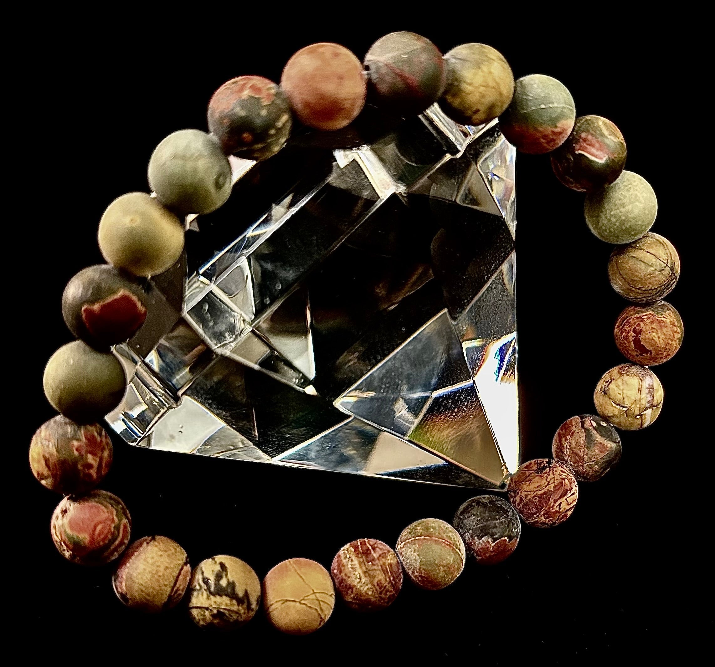 Picasso Stone (Picasso Jasper) Reiki-Infused Creativity & Grounding Bracelet | | Wiccan Center