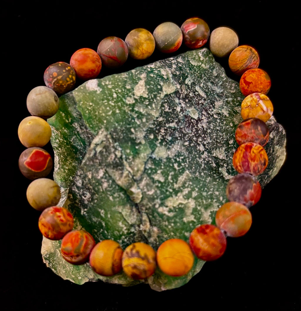 Picasso Stone (Picasso Jasper) Reiki-Infused Creativity & Grounding Bracelet | | Wiccan Center