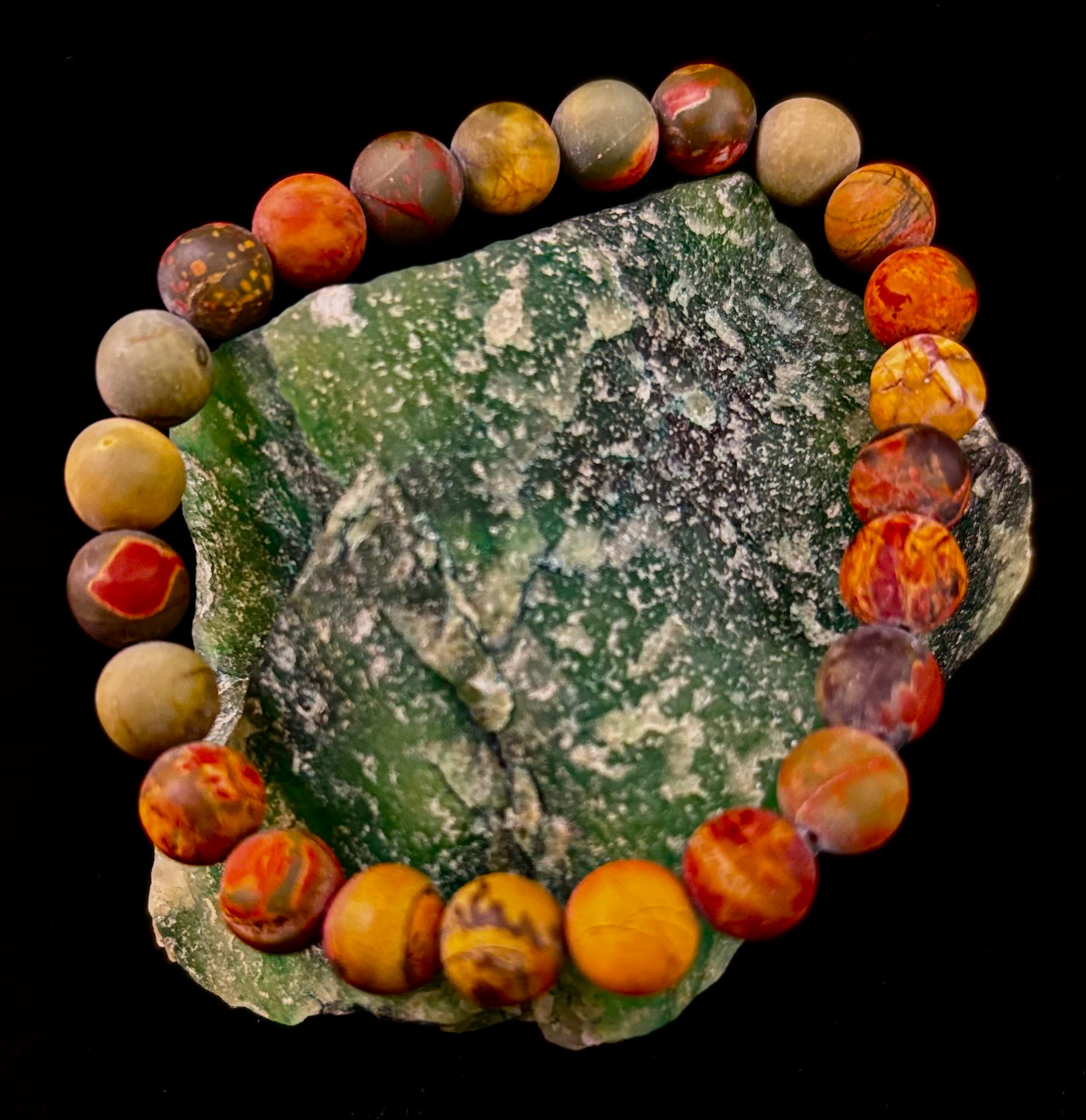 Picasso Stone (Picasso Jasper) Reiki-Infused Creativity & Grounding Bracelet | | Wiccan Center