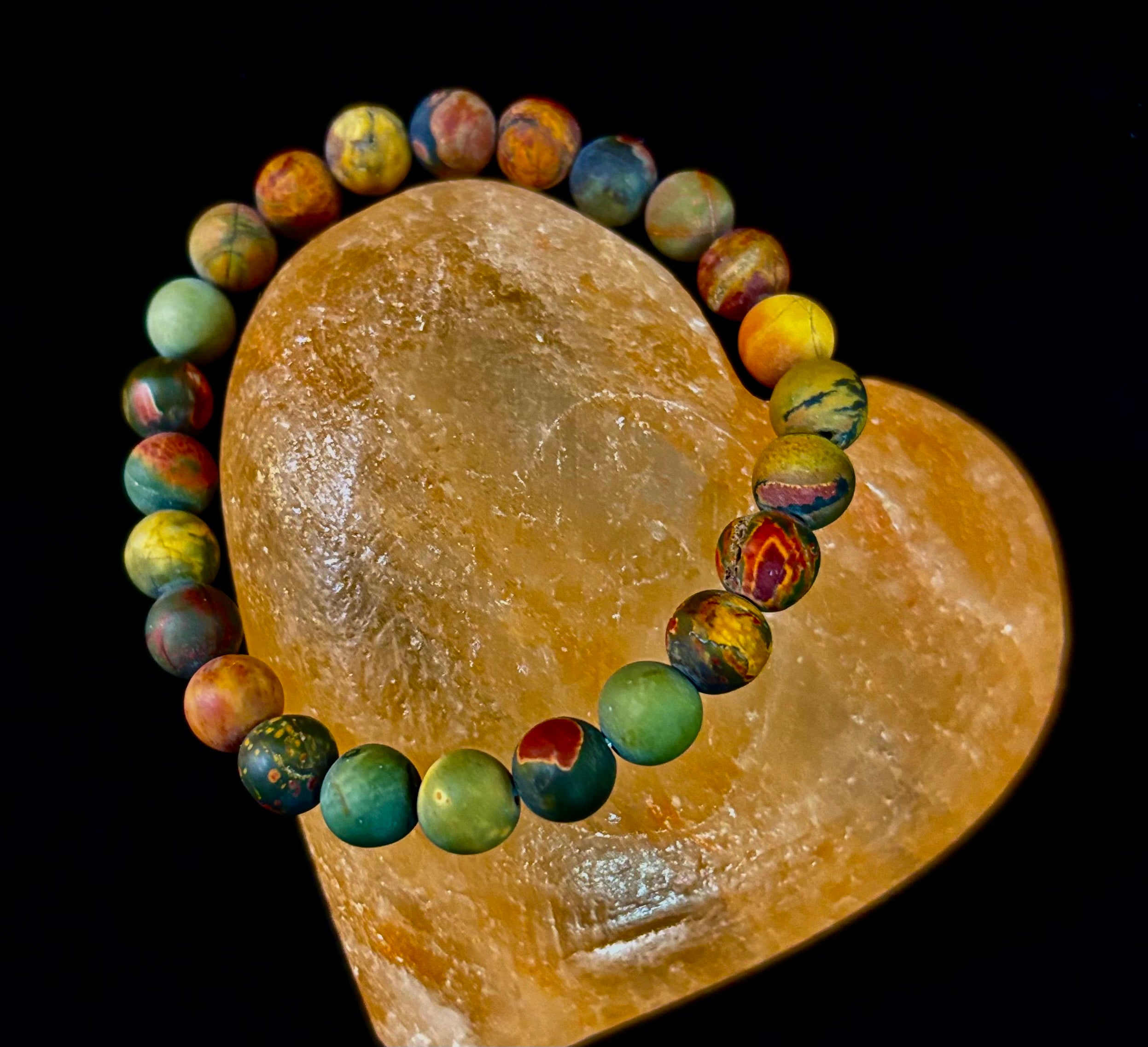 Picasso Stone (Picasso Jasper) Reiki-Infused Creativity & Grounding Bracelet | | Wiccan Center