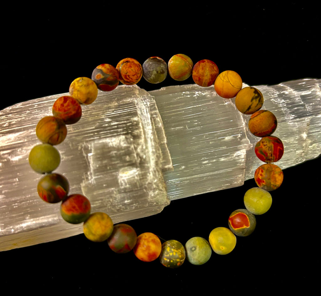 Picasso Stone (Picasso Jasper) Reiki-Infused Creativity & Grounding Bracelet | | Wiccan Center