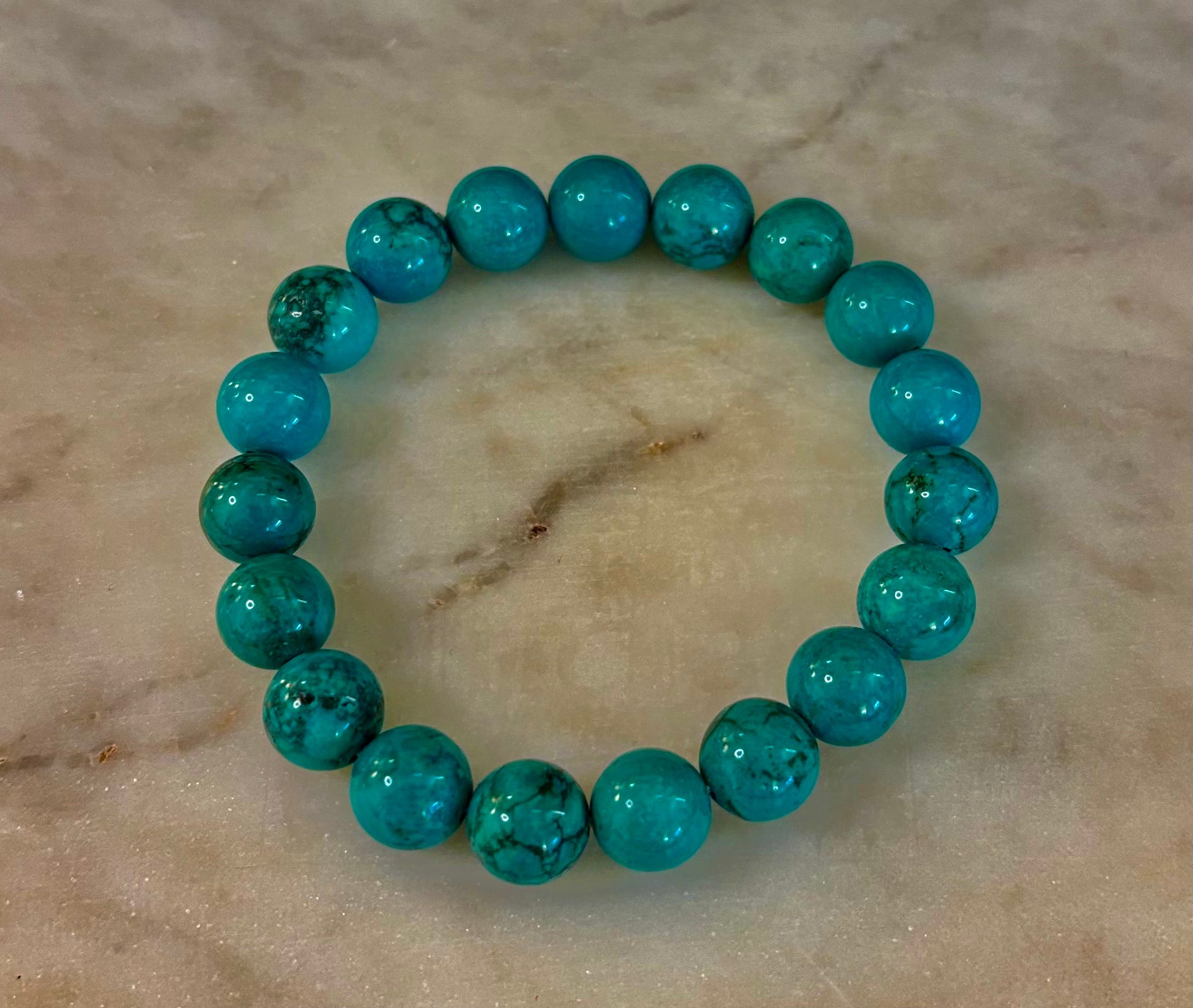 Dark Blue Green Turquoise Reiki-Infused Protection Bracelet (Medium Wrists) | | Wiccan Center