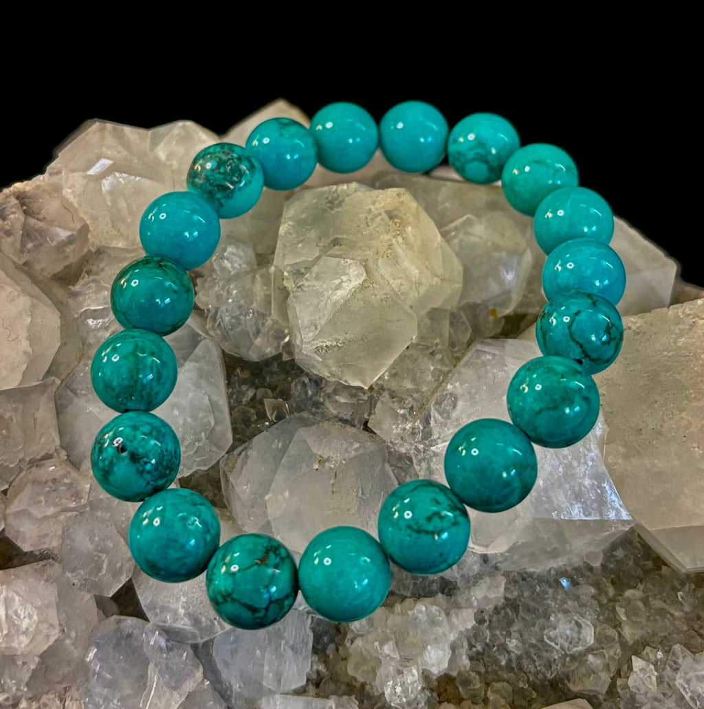 Dark Blue Green Turquoise Reiki-Infused Protection Bracelet (Medium Wrists) | | Wiccan Center