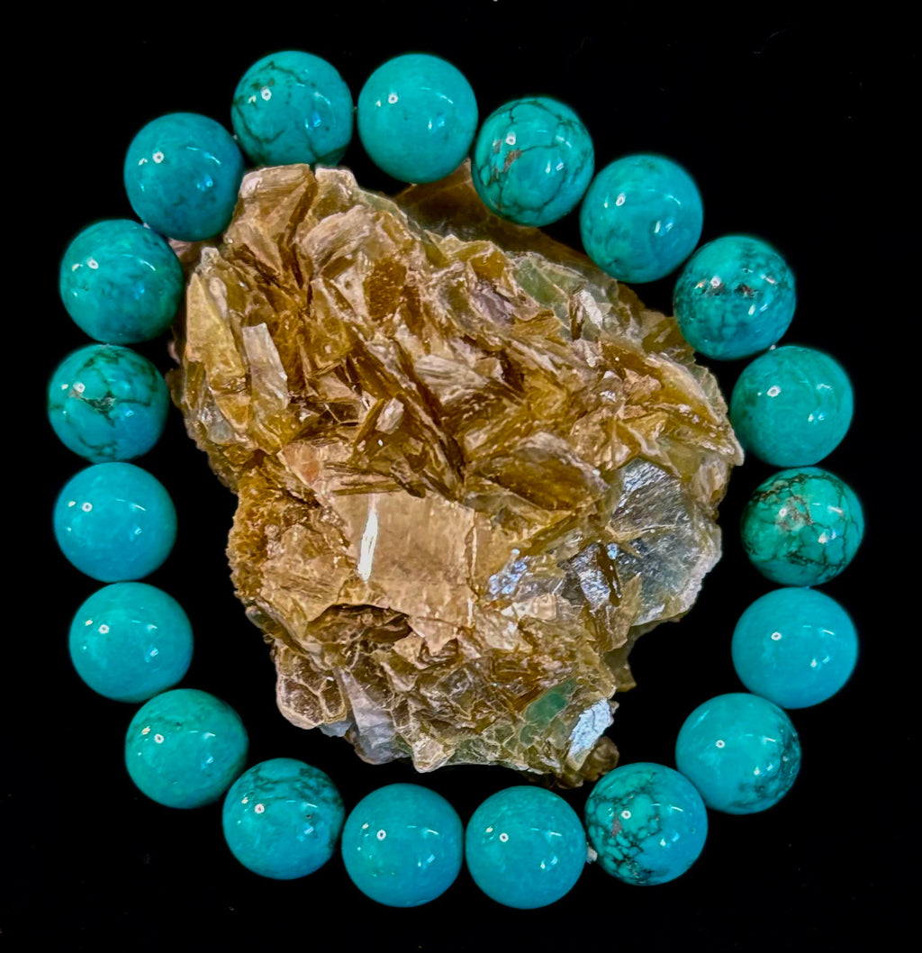 Dark Blue Green Turquoise Reiki-Infused Protection Bracelet (Medium Wrists) | | Wiccan Center