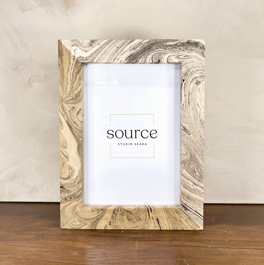 Neue Hand Marbled Wood Picture Frame - B&W & Neutrals (5x7) | Frame | Wiccan Center