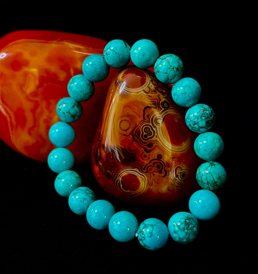 Dark Blue Green Turquoise Reiki-Infused Protection Bracelet (Medium Wrists) | | Wiccan Center