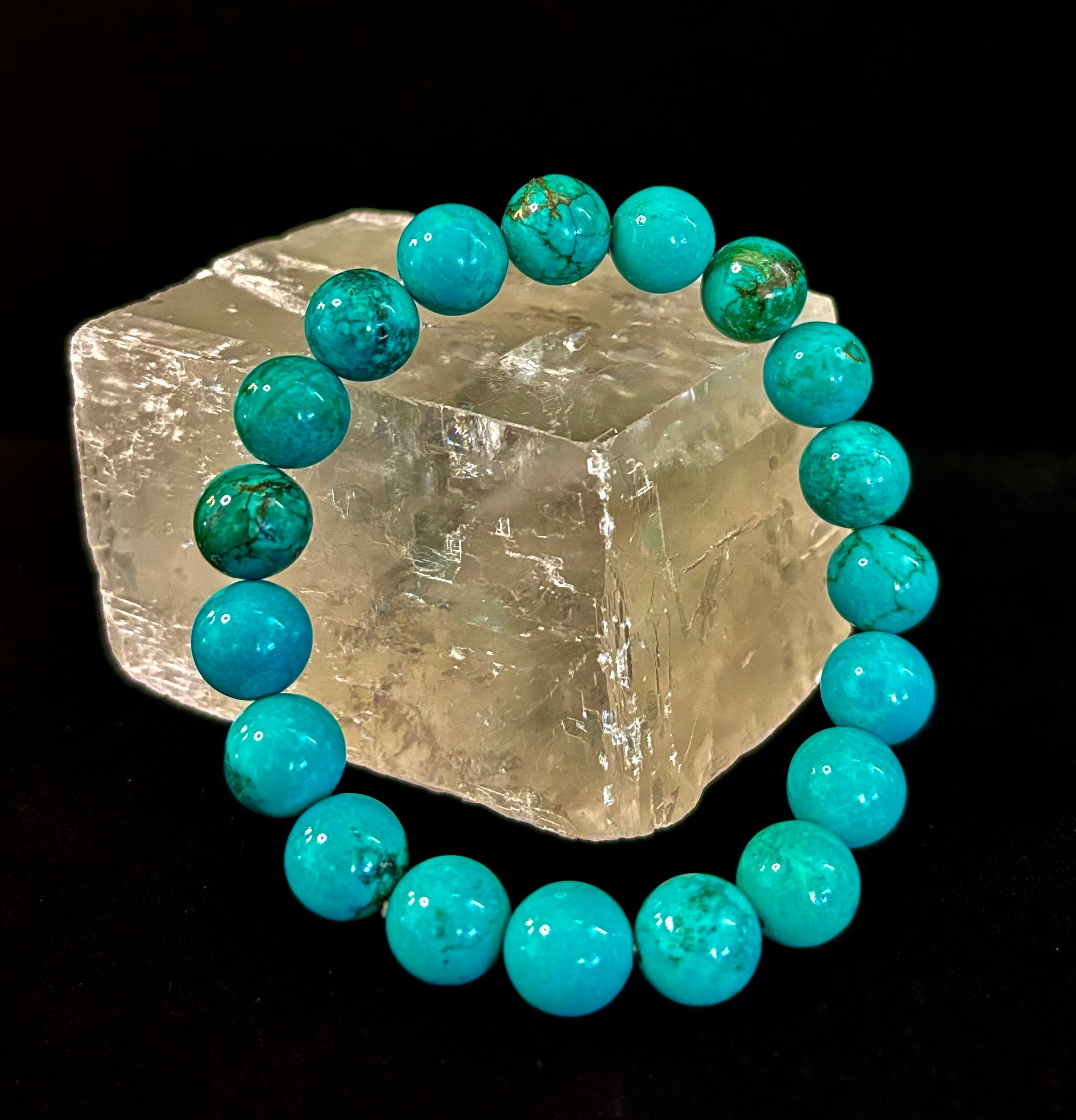 Dark Blue Green Turquoise Reiki-Infused Protection Bracelet (Medium Wrists) | | Wiccan Center