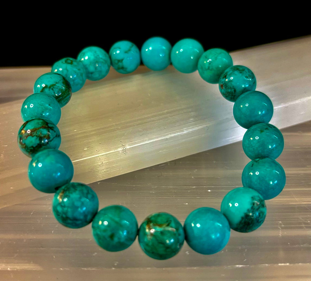 Dark Blue Green Turquoise Reiki-Infused Protection Bracelet (Medium Wrists) | | Wiccan Center