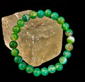 Green Striped Agate Reiki-Infused Healing Bracelet (8mm or 10mm) Medium Wrists | | Wiccan Center
