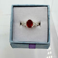 Sterling Silver Bow Band Ruby Ring - Size 6 - Passionate, Vital & Empowering | Rings | Wiccan Center