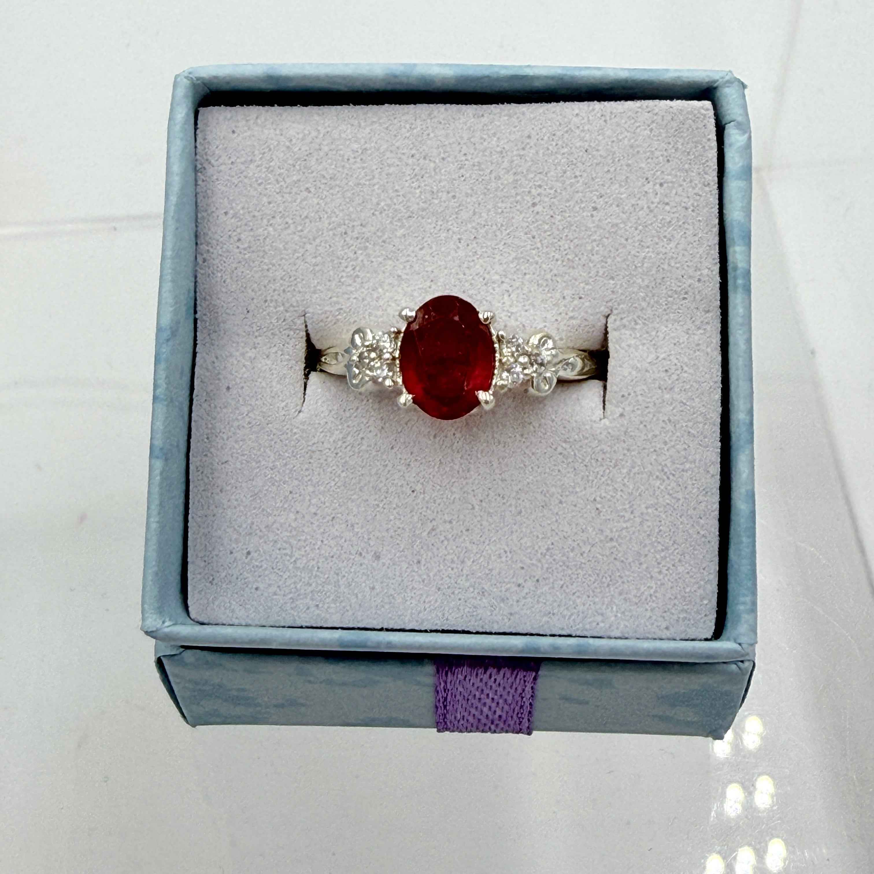 Sterling Silver Bow Band Ruby Ring - Size 6 - Passionate, Vital & Empowering | Rings | Wiccan Center