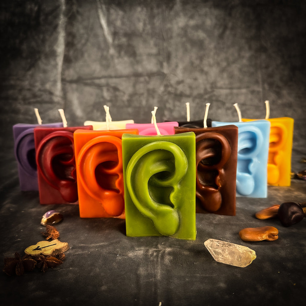 Beeswax Ex-Voto Ear Spell Candle - Healing, Being Heard & Clairaudience | Beeswax Candle | Wiccan Center